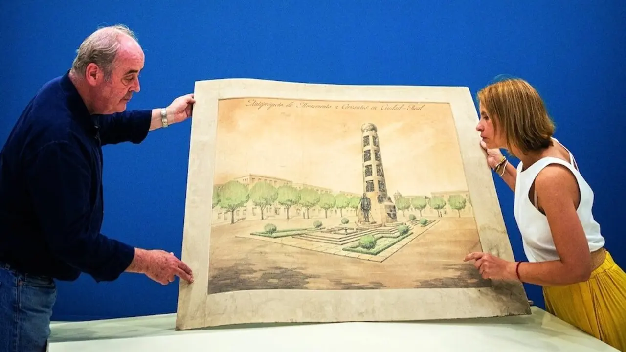 Hallan seis láminas inéditas de un monumento a Cervantes que nunca se construyó