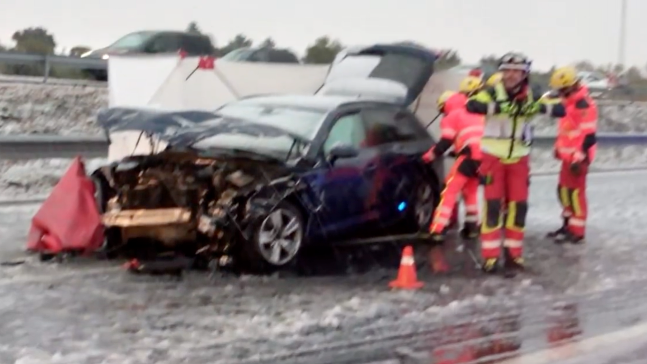 La nieve y el granizo provocan 14 accidentes en Guadalajara y Toledo con un muerto