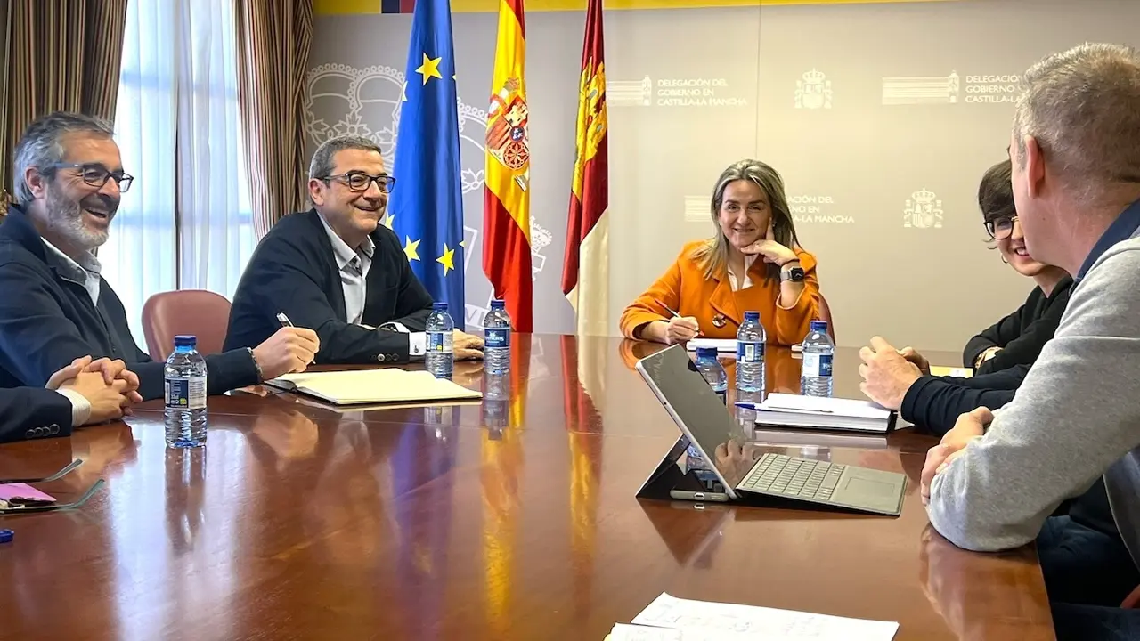 La delegada del Gobierno en Castilla-La Mancha, Milagros Tolón, durante la reunión que ha mantenido con la Mesa del Tercer Sector