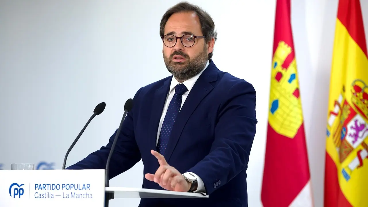 El presidente del PP de Castilla-La Mancha, Paco Nuñez, durante su intervención en la reunión del Comité de Dirección del partido celebrada en Toledo