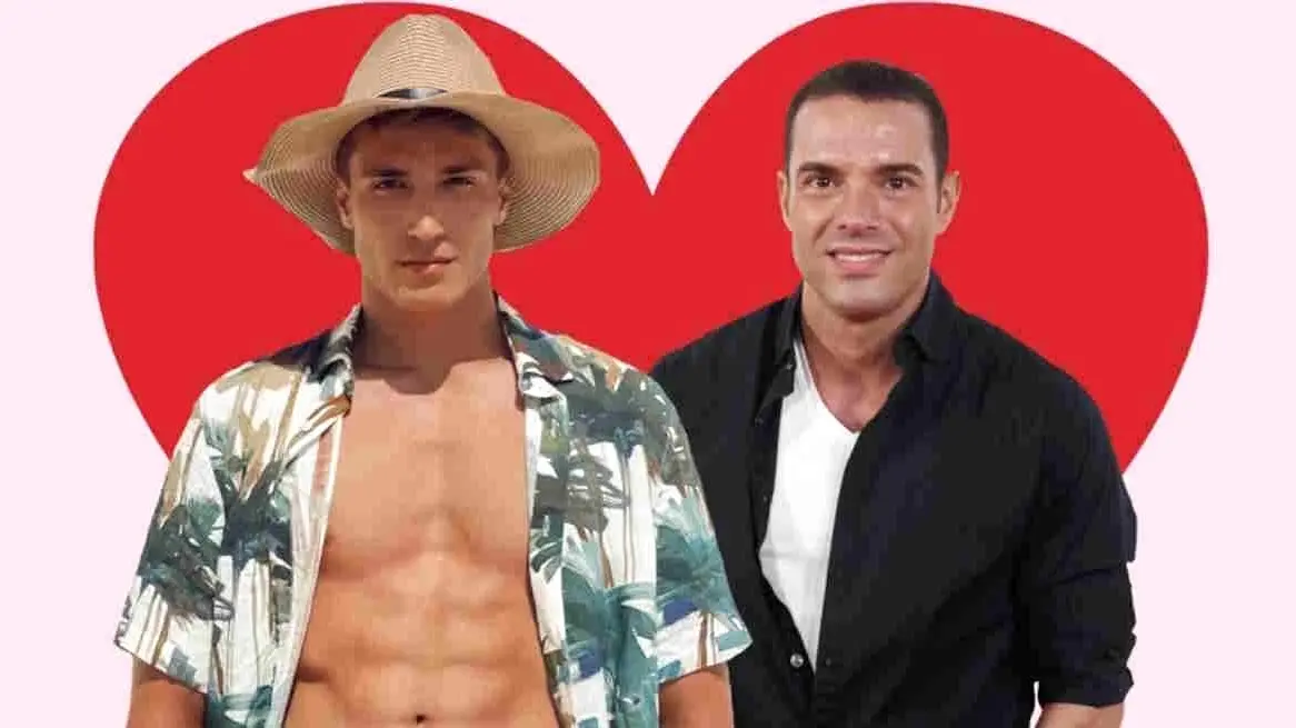 En el fotomontaje en imágenes de archivo el periodista Antonio Rossi y su novio Hugo
