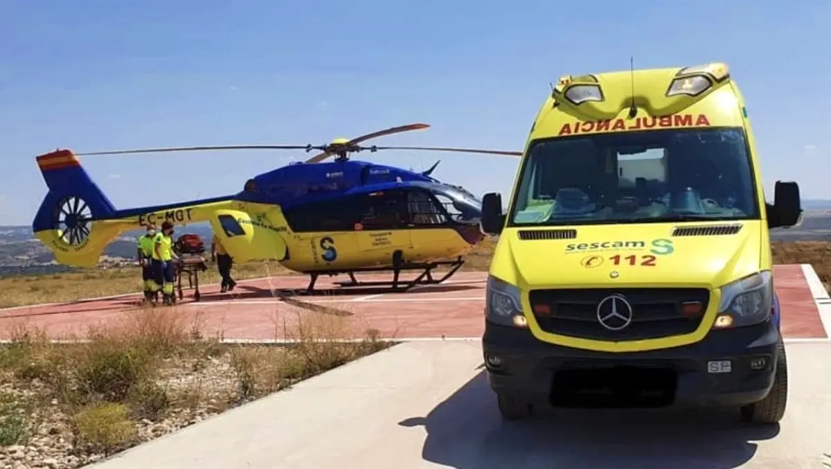 ambulancia, helicóptero, UVI, accidente,