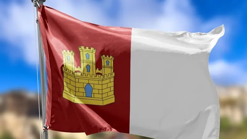 Imagen de archivo de la bandera de Castilla-La Mancha