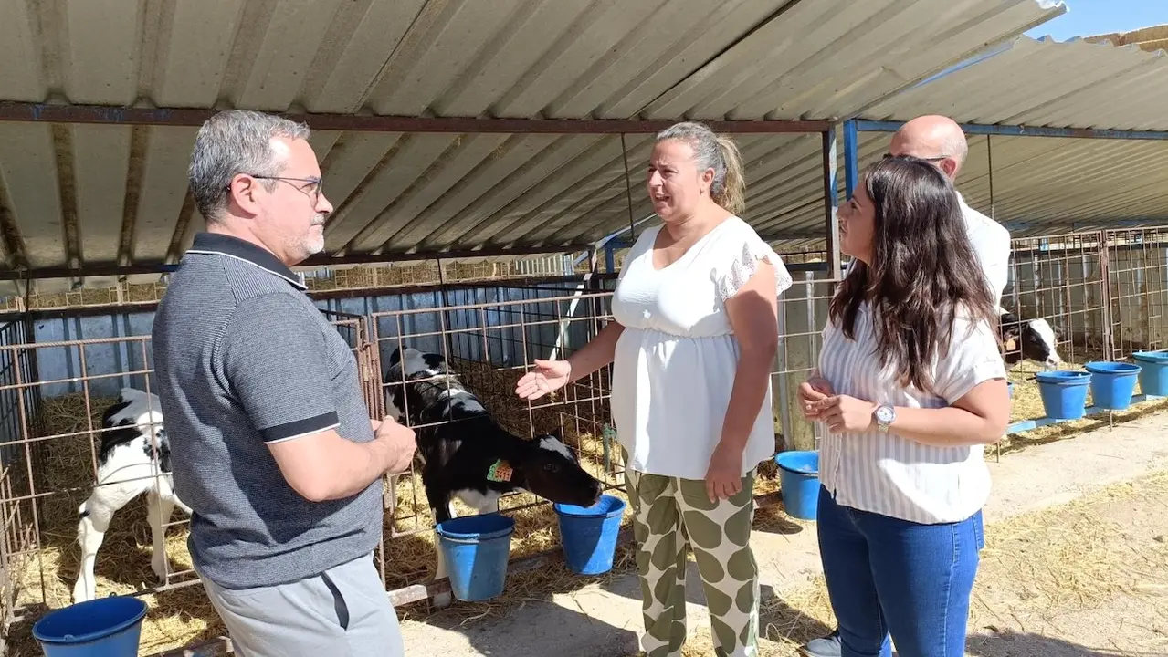 El director general de Desarrollo Rural, José Juan Fernández Zarco, durante la visita que ha realizado a un explotación ganadera en Pulgar (Toledo)