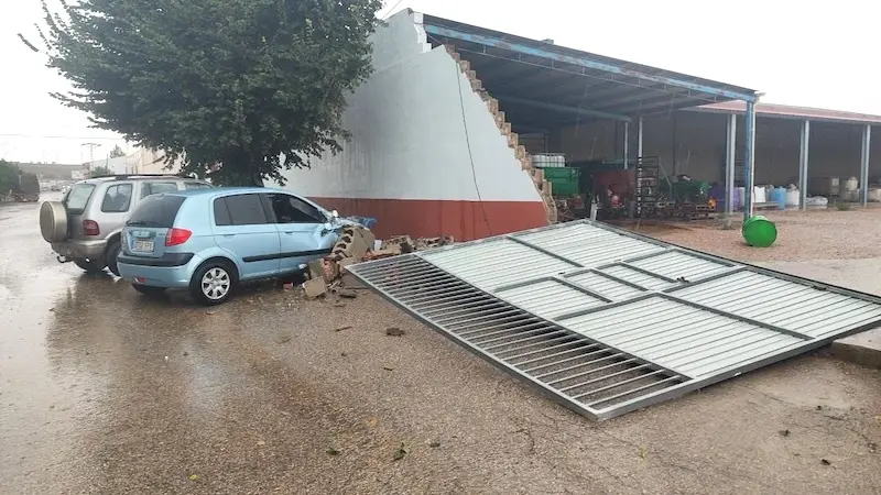 Daños en la localidad de Graja de Iniesta (Cuenca) por una tormenta de lluvia y granizo