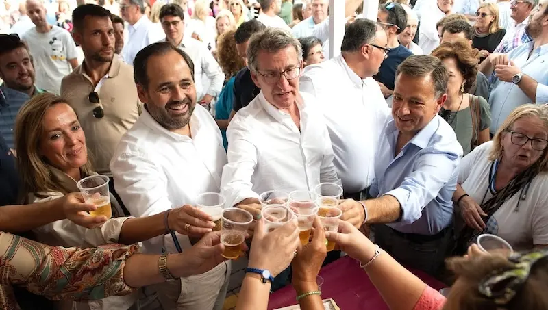 El presidente del PP, Alberto Núñez Feijóo, este lunes en su visita a la Feria de Albacete - EP/Víctor Fernández