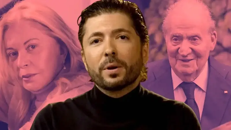En el fotomontaje Bárbara Rey, su hijo Ángel Cristo y el rey Juan Carlos I