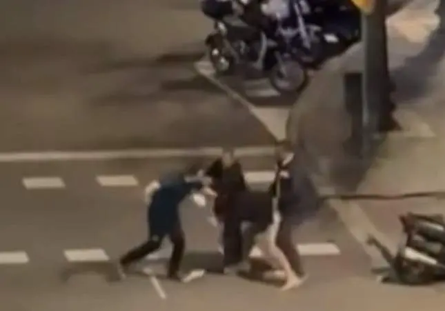 VIDEO. Brutal batalla campal a puñetazos y latigazos de cinturones en plena calle