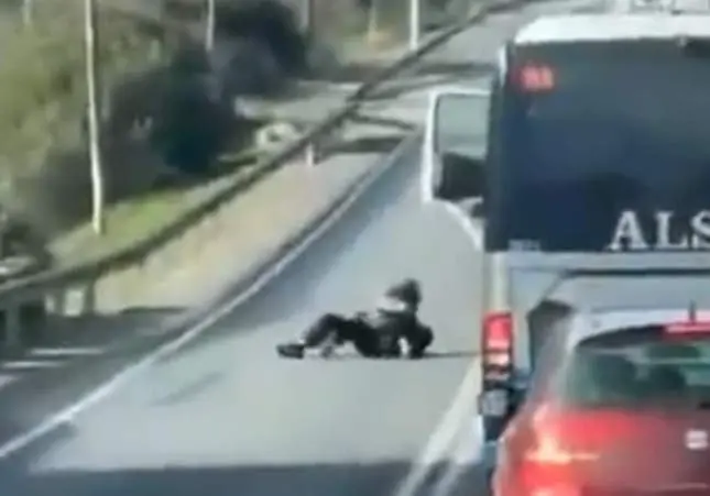 VIDEO. Brutal pelea a puñetazos entre dos conductores en medio de una carretera