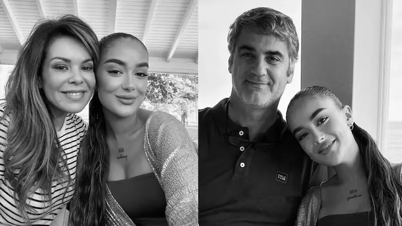 En las imágenes Julia Janeiro posa con sus padres María José Campanario Jesulín de Ubrique