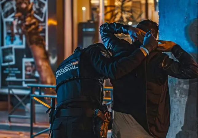 detenido, policía nacional, agente, detención, ladrón, delincuente, agresor,