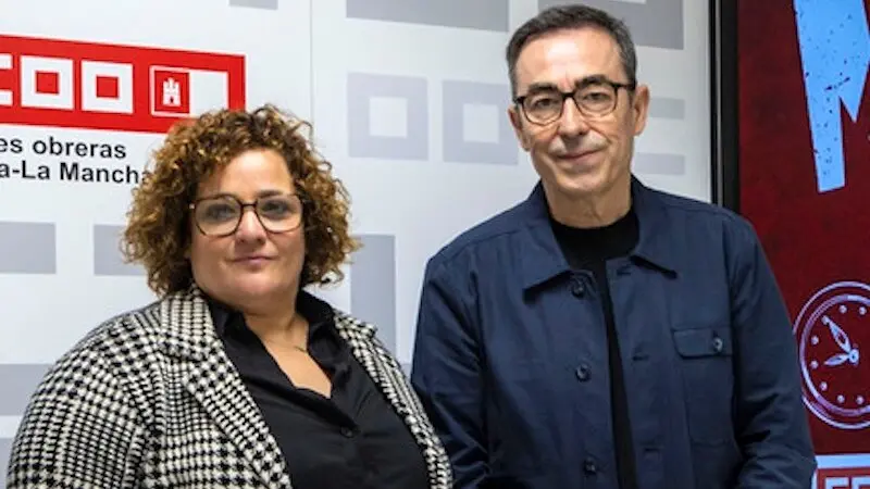 Patricia Ruiz (i), presidenta de la gestora de UGT Castilla La Mancha y Paco De la Rosa (d), secretario general de CCOO Castilla La Mancha, en una imagen de archivo