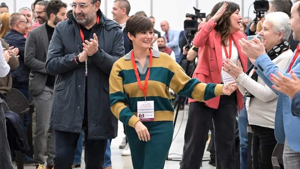 La ministra de Vivienda y Agenda Urbana, Isabel Rodríguez durante la inauguración del 19 Congreso Provincial del PSOE de Ciudad Real, este sábado - EFE/Jesús Monroy