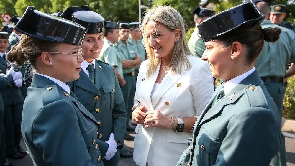 La delegada del Gobierno en Castilla-La Mancha, Milagros Tolón, este martes en un acto con agentes de la Guardia Civil