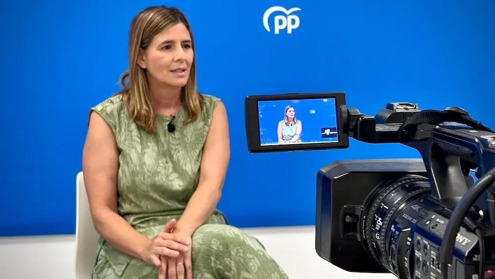 La secretaria general del PP de Castilla-La Mancha y portavoz parlamentaria, Carolina Agudo, en un momento de la entrevista - EP