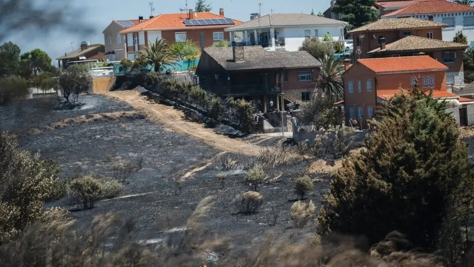 Urbanización Calypo del municipio de Casarrubios del Monte afectada por el incendio forestal de Méntrida (Toledo)