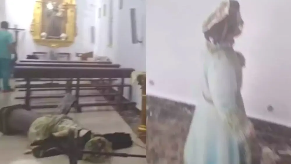 Una mujer con un brote psicótico vandaliza la parroquia de Yeles (Toledo) y destruye varias imágenes religiosas