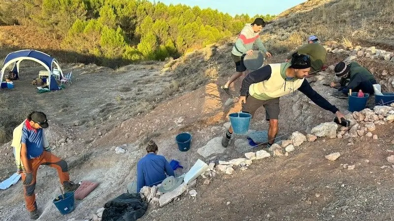 Trabajos en el yacimiento de Cerro Arenoso, en Carrascosa del Campo (Cuenca)