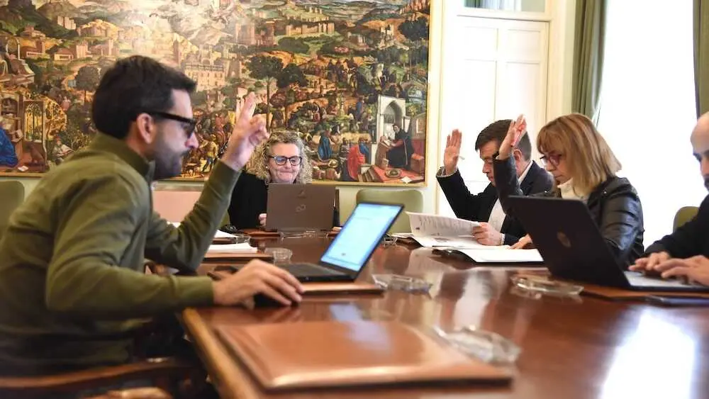 En la imagen un instante de la reunión de la Junta de Gobierno de la Diputación Provincial de Guadalajara