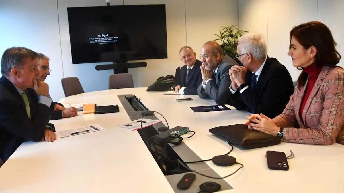 El viceprseidente primero, José Luis Martínez Guijarro, con el director de Crecimiento Inteligente y Sostenible e Implementación de Programa de Chipre, Grecia, Italia, Malta, Portugal y España en DG REGIO, Nicola De Michelis