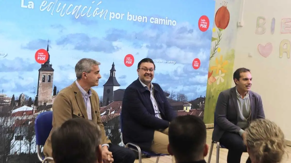 El consejero de Educación, Cultura y Deportes de Castilla-La Mancha, Amador Pastor, durante su participación este domingo en un acto del PSOE en Ugena (Toledo)