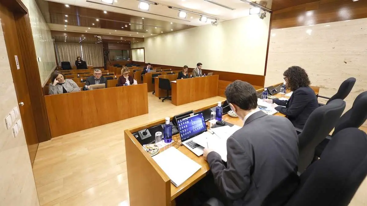 En la imagen un instante de la Comisión de Asuntos Generales de las Cortes de Castilla-La Mancha reunida este lunes en el parlamento regional