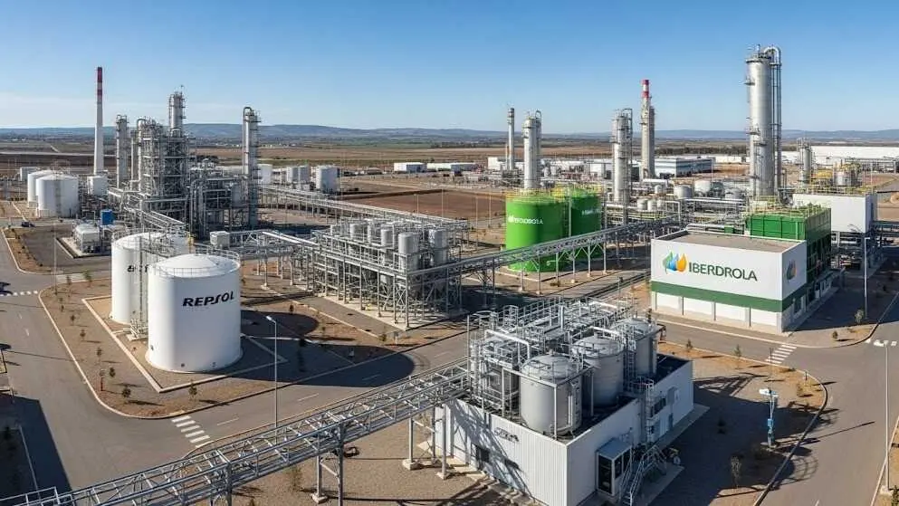 En la imagen de archivo la zona industrial de Puertollano (Ciudad Real) que acoge empresas multinacionales como Repsol e Iberdrola - Fotografía: Gemini