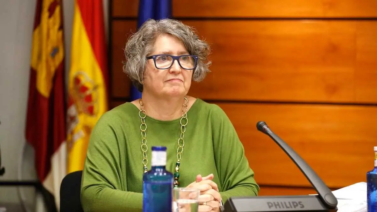 La consejera de Desarrollo Sostenible de Castilla-La Mancha, Mercedes Gómez, durante su comparecencia en la Comisión de Presupuestos de las Cortes de Castilla-La Mancha