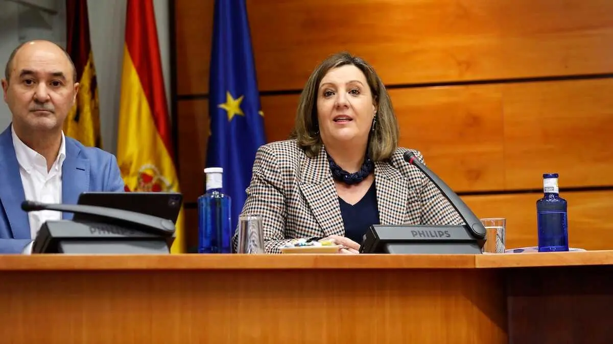 La consejera de Economía, Empresas y Empleo de Castilla-La Mancha, Patricia Franco, durante su comparecencia en la Comisión de Presupuestos de las Cortes regionales