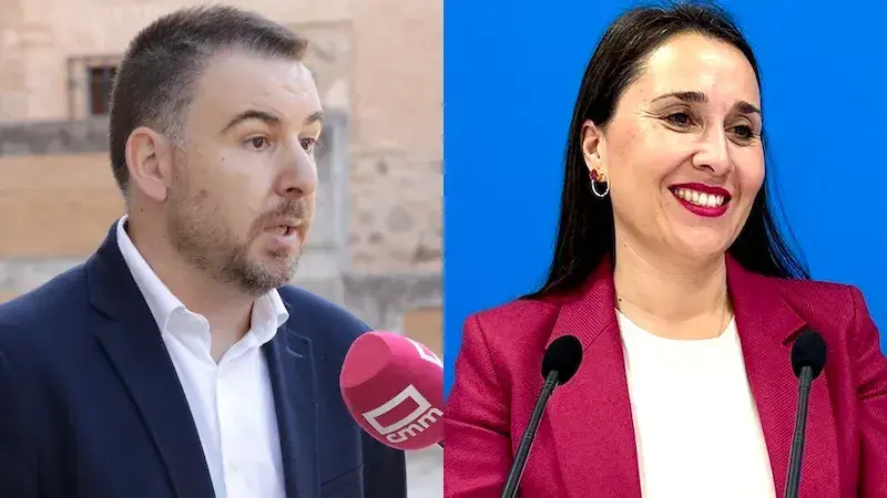 El diputado regional del PSOE, Antonio Sánchez Requena, y la portavoz regional del PP, Alejandra Hernández