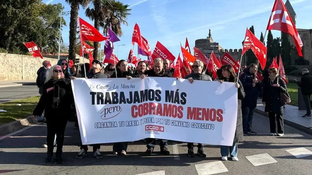 Delegados sindicales de CCOO se echan a las calles de Castilla-La Mancha para reclamar salarios y condiciones laborales "dignas"