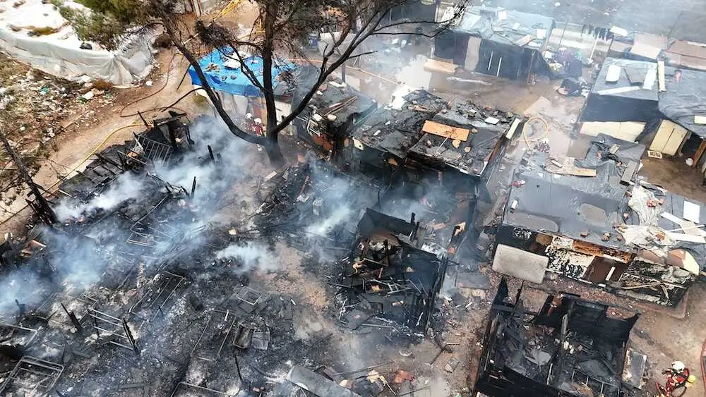Extinguido un incendio en un conjunto de chabolas de Albacete tras arrasar 25