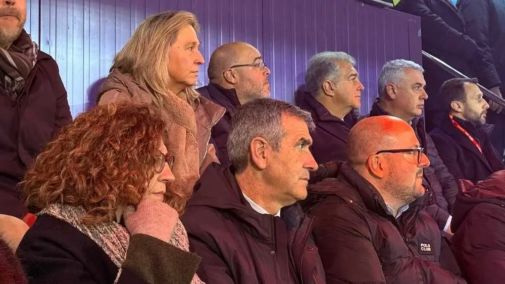 La alcaldesa de Guadalajara, Ana Guarinos, este martes durante el partido entre el Deportivo Guadalajara y el Barcelona
