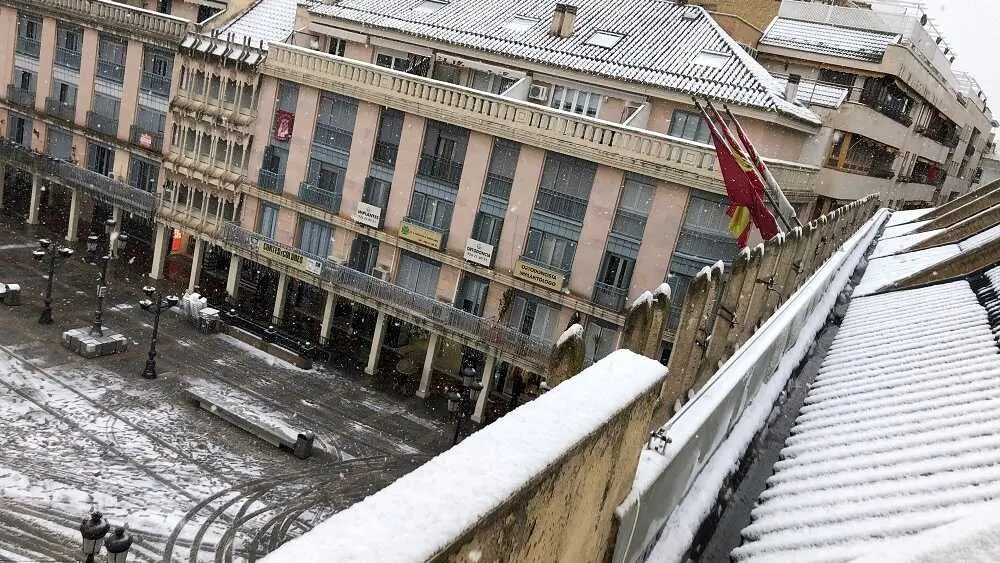 Imagen de archivo de Ciudad Real capital con nieve tras un episodio de fr&iacute;o y nevadas