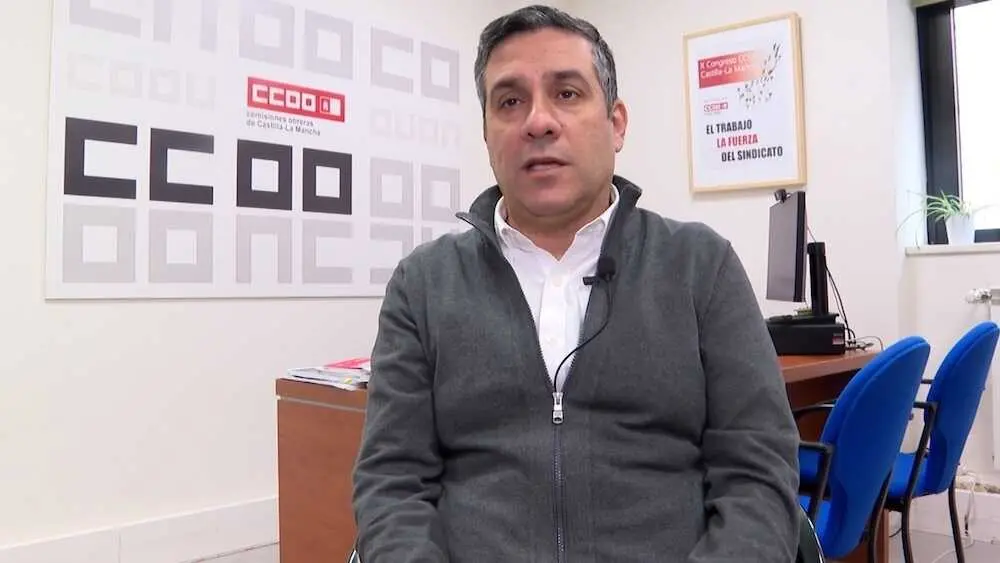 El secretario general de CCOO Castilla-La Mancha, Javier Ortega, durante la entrevista concedida a Europa Press