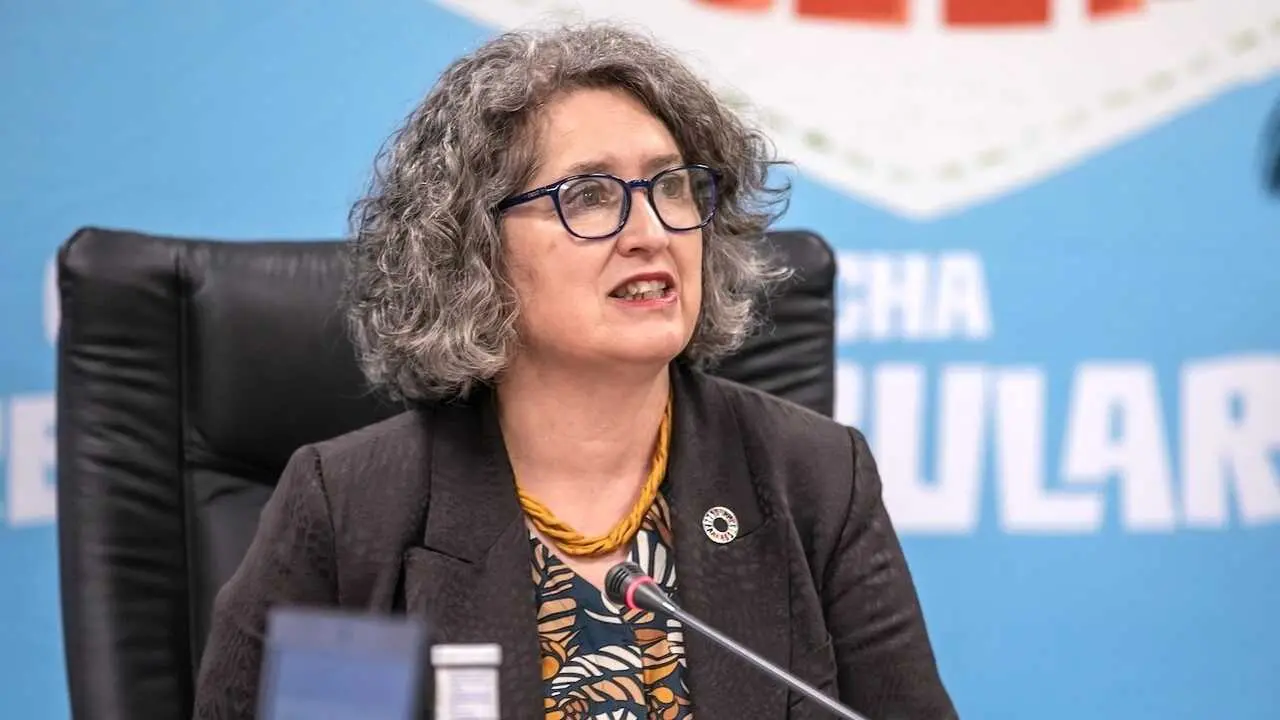 La consejera de Desarrollo Sostenible de Castilla-La Mancha, Mercedes G&oacute;mez, este jueves en rueda de prensa en Toledo