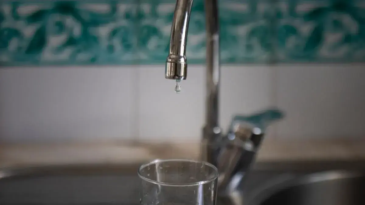 grifo, agua, suministro, abastecimiento, vaso, cocina, fregadero