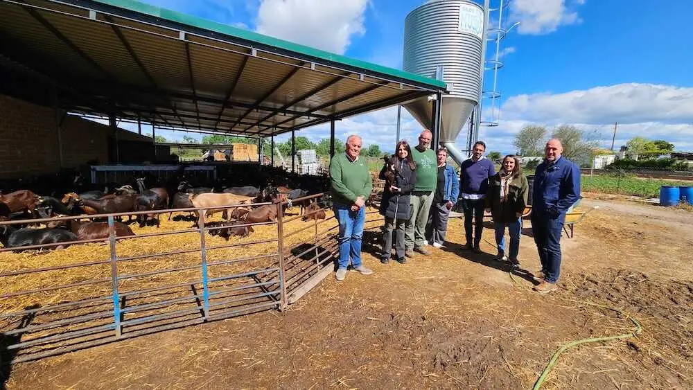 La directora general de Ordenaci&oacute;n Agropecuaria, Lydia Ben&iacute;tez, durante su visita a una explotaci&oacute;n de caprino situada en el municipio de Las Herencias (Toledo)