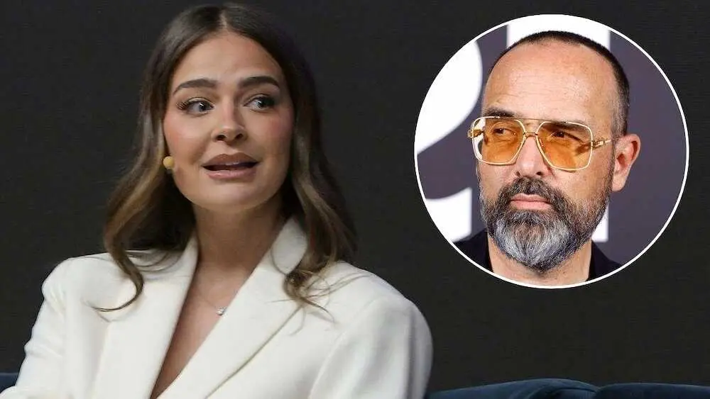 En el fotomontaje Laura Escanes y su expareja y padre de su hija Risto Mejide