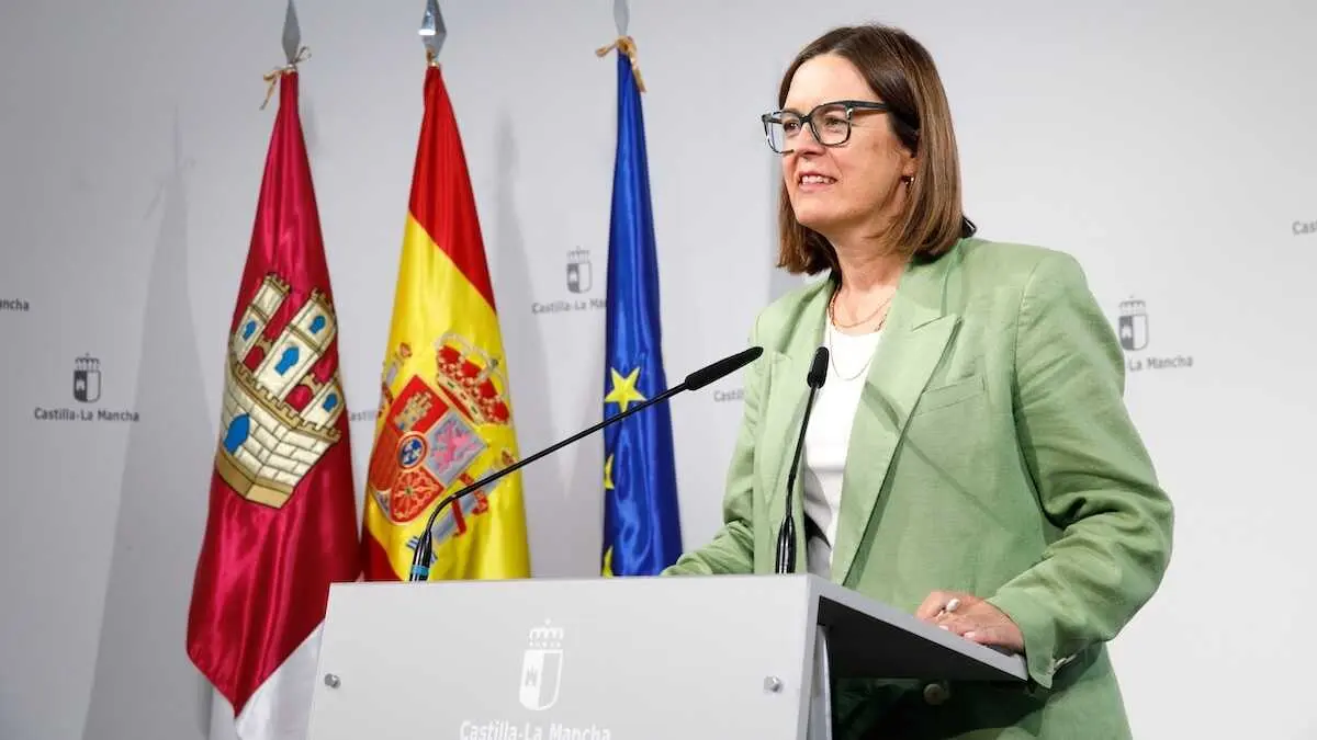 La consejera portavoz del Gobierno de Castilla-La Mancha, Esther Padilla, informa en rueda de prensa de los asuntos del Consejo de Gobierno