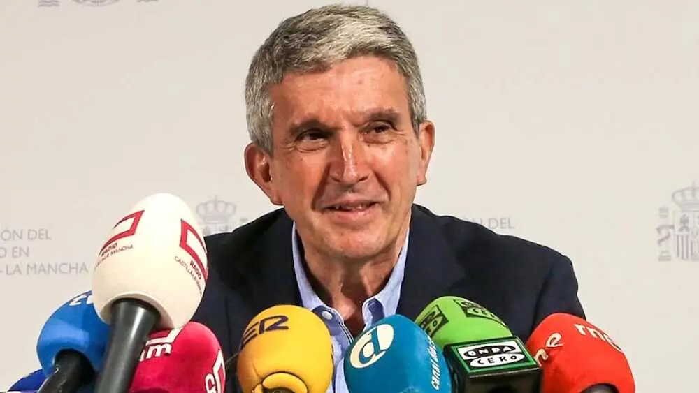 El delegao del Gobierno en Castilla-La Mancha, Jos&eacute; Pablo Sabrido, este lunes en rueda de prensa en Toledo.