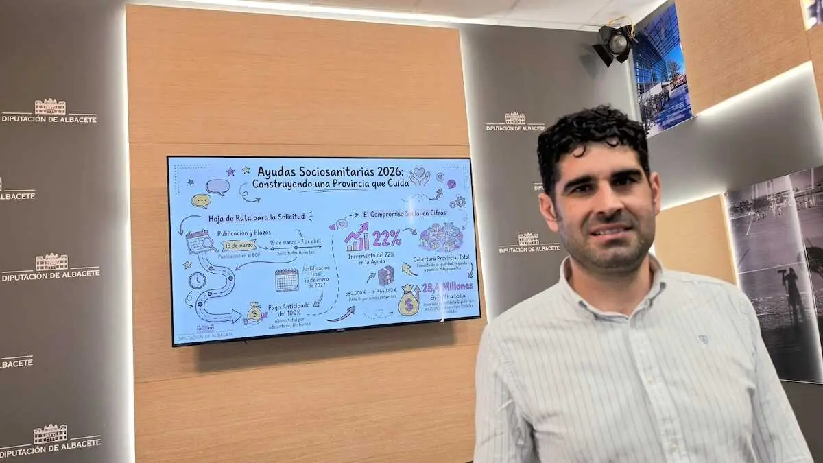 El diputado del Área Social, Jos&eacute; Gonz&aacute;lez, durante la presentación de la convocatoria a entidades sociosanitarias