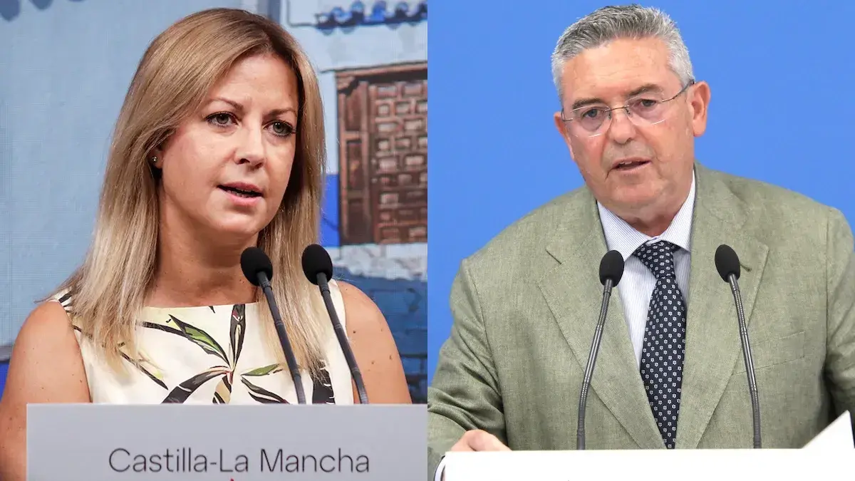 La portavoz del PSOE en las Cortes de Castilla-La Mancha, Ana Isabel Abeng&oacute;zar; y el vicesecretario de Institucional del PP, Santiago Lucas-Torres, en sendas comparecencias este lunes.