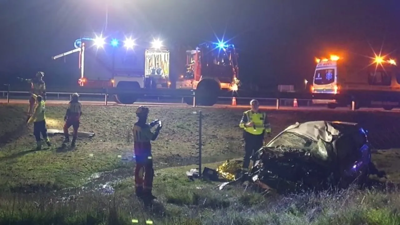 Muere un joven de 31 años tras salirse de la vía su coche en la A-5 en Pepino (Toledo) - Fotografía: CPEIS, accidente de tráfico, salida de vía,&nbsp;
