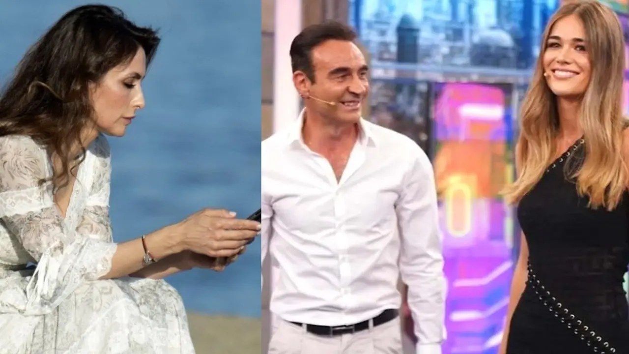 En una imagen de archivo a la izquierda Paloma Cuevas, a la derecha Enrique Ponce junto a su pareja Ana Soria este martes en 'El Hormiguero' de Antena 3