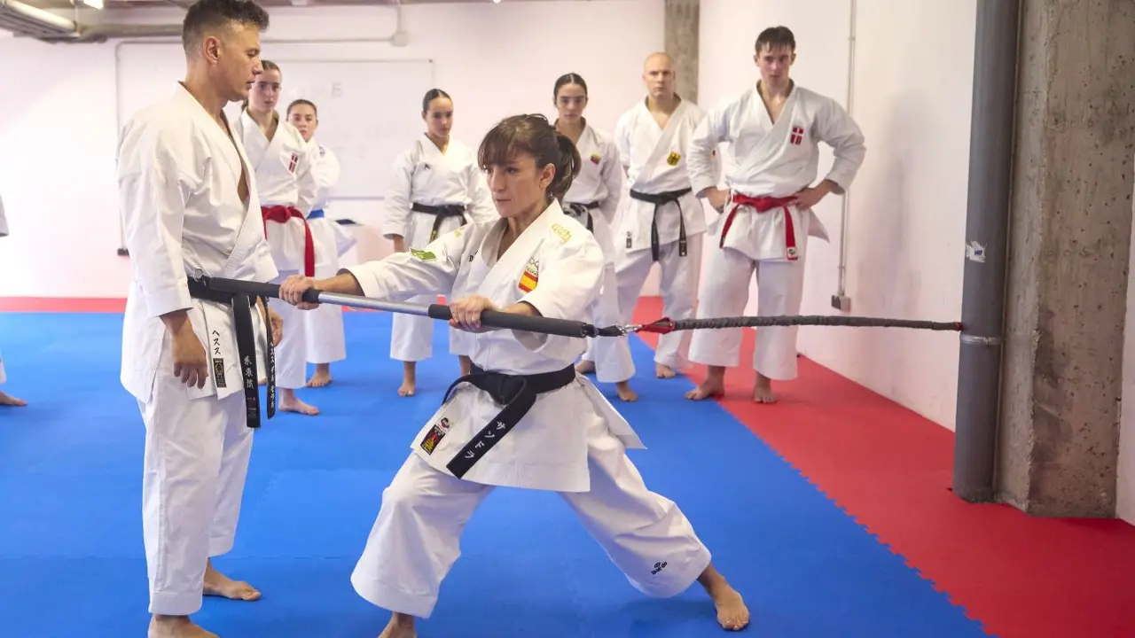 La karateka Sandra Sánchez durante el I Training Camp que ha organizado en Talavera de la Reina (Toledo) - EFE/ Manu Reino