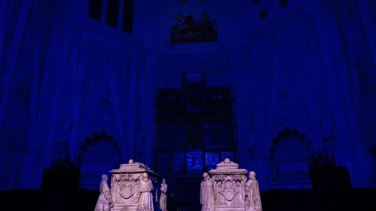 Presentación el espectáculo de luz "Lúmina Catedral de Toledo", este jueves en la capital castellanomanchega - EFE/Ángeles Visdómine