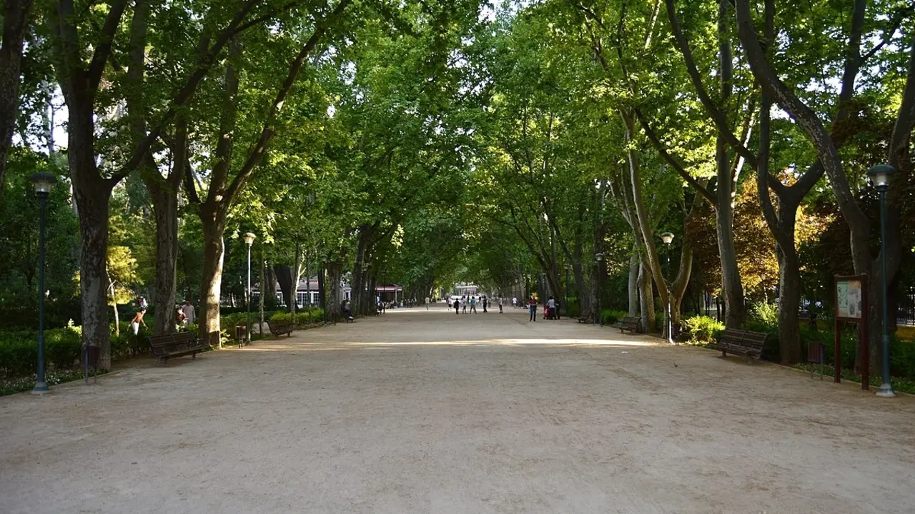 En la imagen de archivo el paseo central del parque Abelardo Sánchez de Albacete