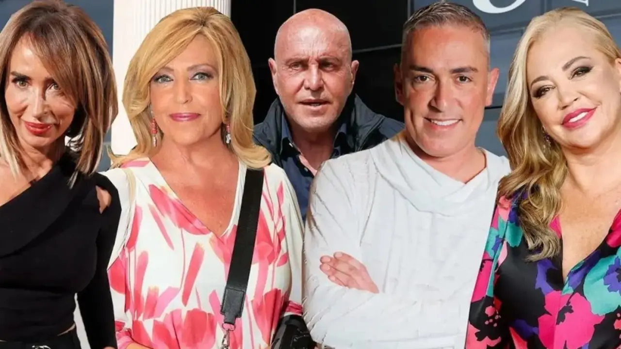 A la luz la estrategia de Telecinco: regresan los colaboradores vetados de Sálvame. En el fotomontaje María Patiño, Lydia Lozano, Kiko Matamoros, Kiko Hernández y Belén Esteban
