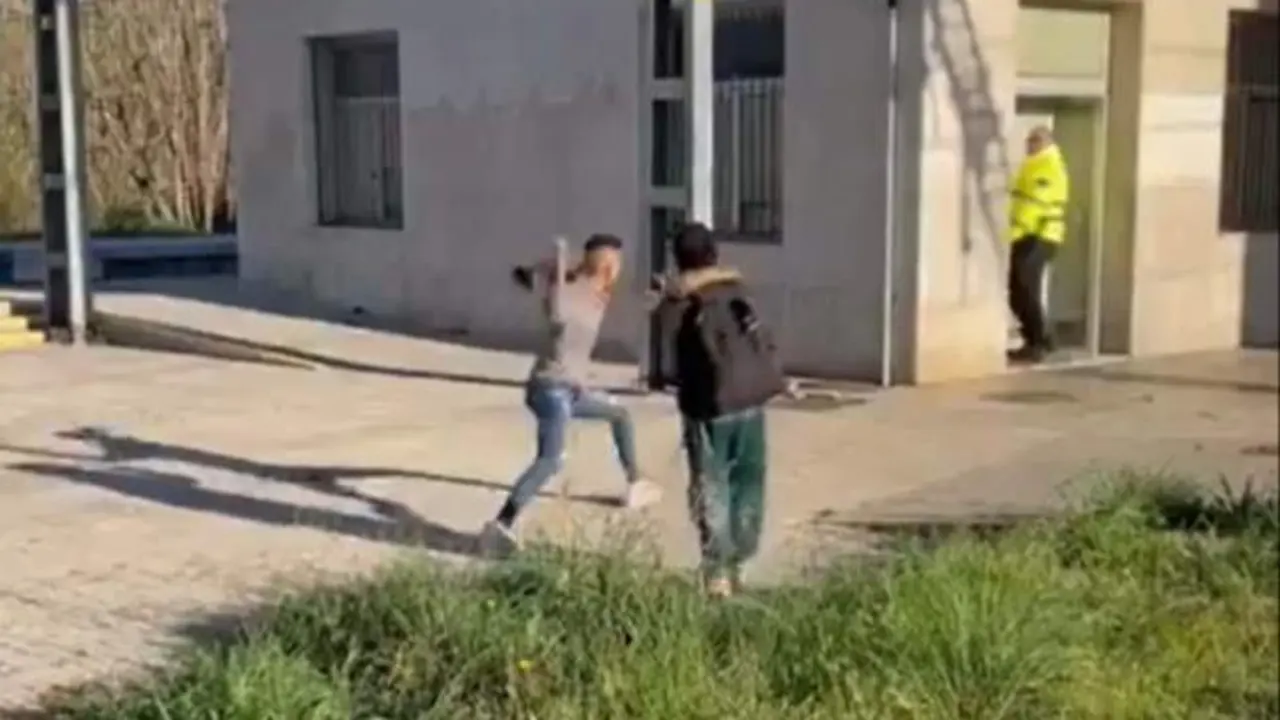 VIDEO. Apalea a un vigilante en la estación y cae a una zanja huyendo de la Policía